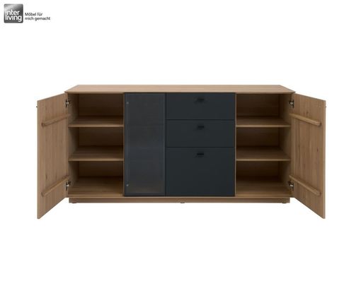 Interliving Sideboard 2025, Wildeiche, Anthrazit, Kork - Schwarz/Braun - 2