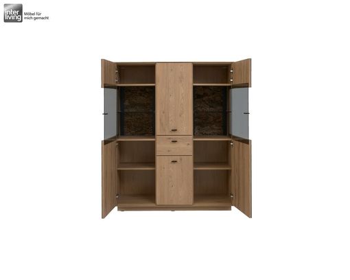 Interliving Highboard 2025, Wildeiche, Anthrazit, Kork - Schwarz/Braun - 6