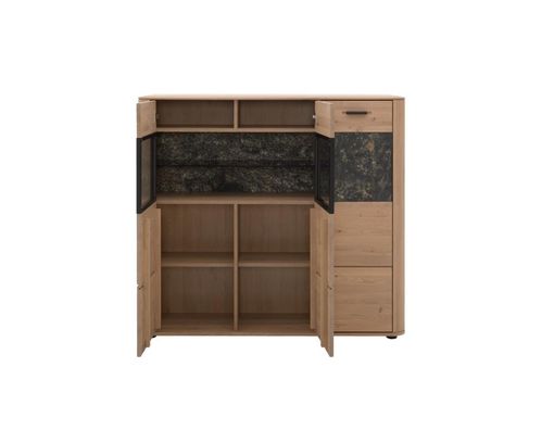 Interliving Highboard, ca. 132x119 cm - Braun/Schwarz - 3