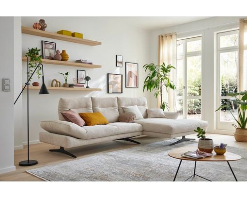 Musterring Wohnlandschaft 2795 mit Metallkufen, besonders leger - Ivory - 2