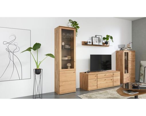 Interliving Anbauwand 2028, Wildeiche massiv - Braun - 3