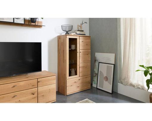 Interliving Anbauwand 2028, Wildeiche massiv - Braun - 10