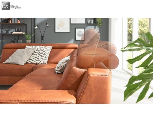 Interliving Wohnlandschaft 4060, leger, cognacfarben - Cognac - 4