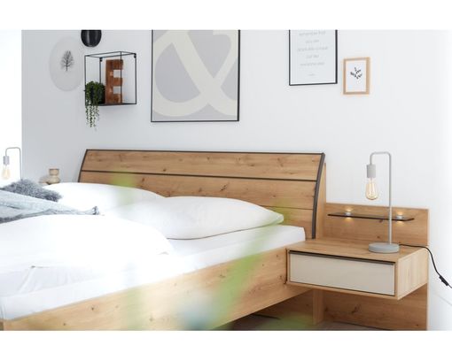 Interliving 1205 Schlafzimmer, Bianco-Eiche, Glas Champagner - Braun/Beige - 5