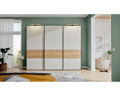 Interliving Schwebetürenschrank 1205, ca. 300x236 cm - Champagner / Holzfarben - 1