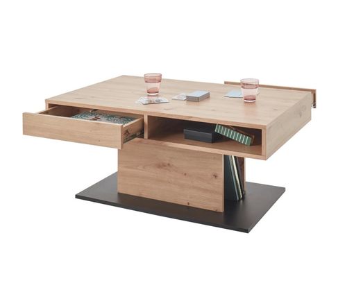 Couchtisch "Stefan", ca. 100x45x60 cm - Braun/Schwarz - 2