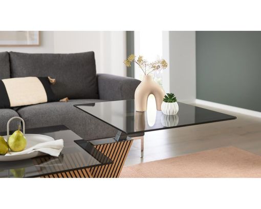 Interliving Couchtisch 6226 mit Hydro-Lift-Mechanik - Schwarz/Braun - 6