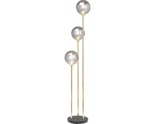 Stehleuchte "Kerken", Stahl vernickelt, Marmor, Glas - Gold/Schwarz - 1