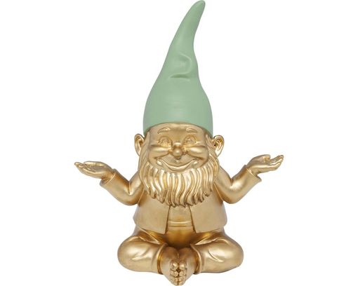 Dekofigur Zwerg "Kenosha", ca. 19 cm hoch - Gold/Mintgrün - 1