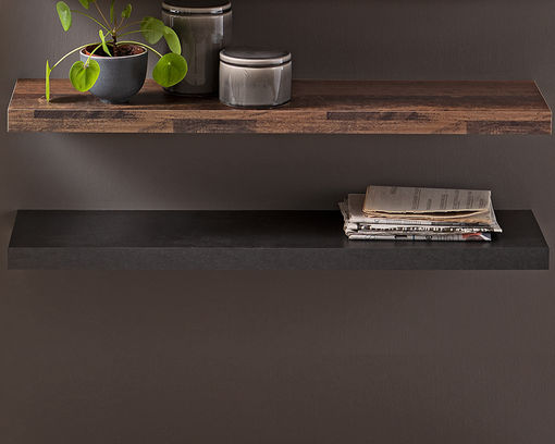Regal/Wandboard/Steckboard "Maine" Schwarzstahl Nachbildung, ca. 90 cm - schwarz - 1