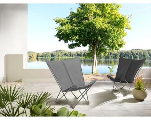 Faltbarer Loungestuhl Pop Up XL Silber/Titan - Silber - 2