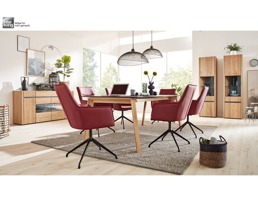 Vitrine "Interliving 5603" Wildeiche/HPL Oxyde graphit in