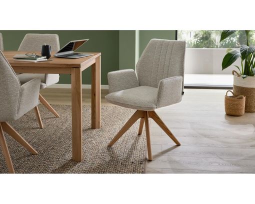 Interliving Armlehnstuhl 5102 mit Stativgestell - Biancofarben/Leinenfarben - 1