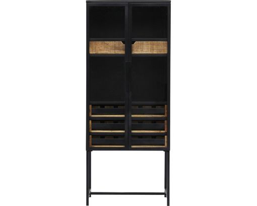 Trendhopper Weinschrank "Porto" Metall und Mangoholz - Schwarz - 2