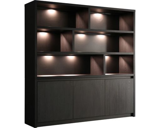 Trendhopper Wandschrank "Marone" mit Beleuchtung - Schwarz - 4