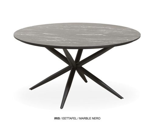 Trendhopper Esstisch "Ispra", rund, Platte Marble - Schwarz - 1