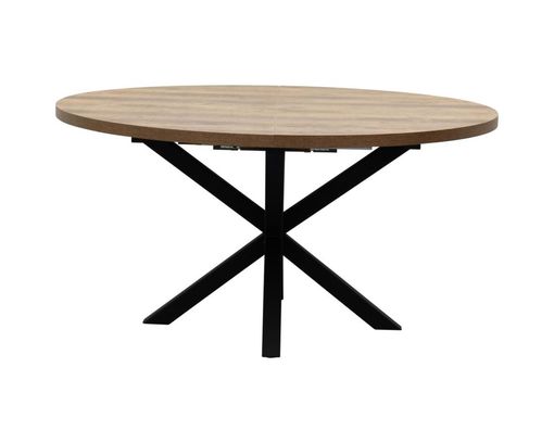 Trendhopper Esstisch "Iseo", rund, ausziehbar - Braun/Schwarz - 3