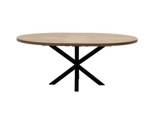 Trendhopper Esstisch "Iseo", rund, ausziehbar - Braun/Schwarz - 5
