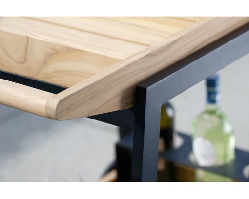 Stern Servierwagen "Frido", Teakholz - Braun/Schwarz - 2