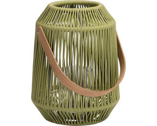 Laterne "Nele" von Stern, Kordel-Look, grün - Farngrün - 1