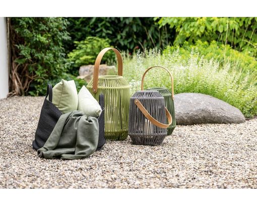 Laterne "Nele" von Stern, Kordel-Look, dunkelgrün - Dunkelgrün - 3