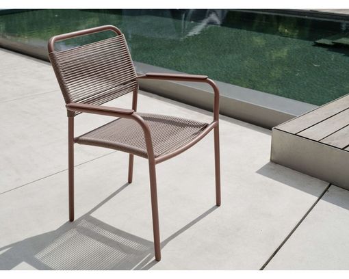 Stern Stapelsessel "Joris", Terra, Aluminium/Kordel-Look - Terra - 3