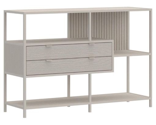 Regal "Ascheberg" mit 2 Böden, 2 Schubkästen, wendbaren Rückwänden - Grau - 1