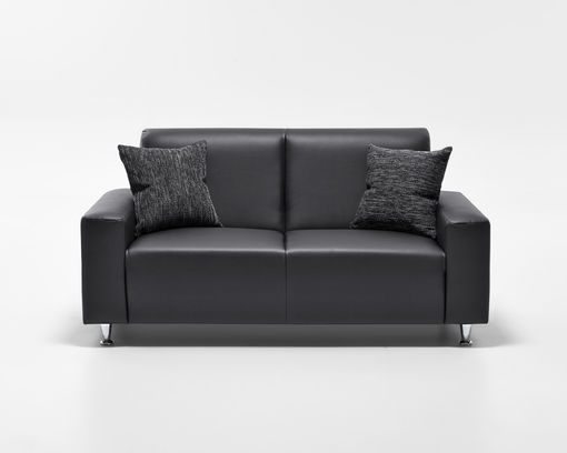 2-er Sofa "Irina", leger Kunstleder schwarz - schwarz - 1