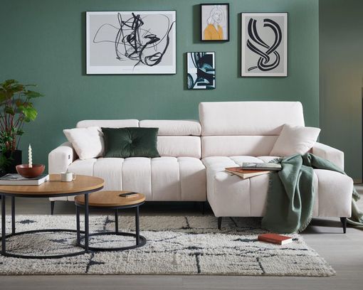 Wohnlandschaft, leger, "Ina", mit Sitz- und Kopfteilverstellung - Fjord 23 Beige - 1