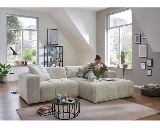 Wohnlandschaft "Isny", leger, mit Sitztiefenverstellung - Cremona 2 beige - 2