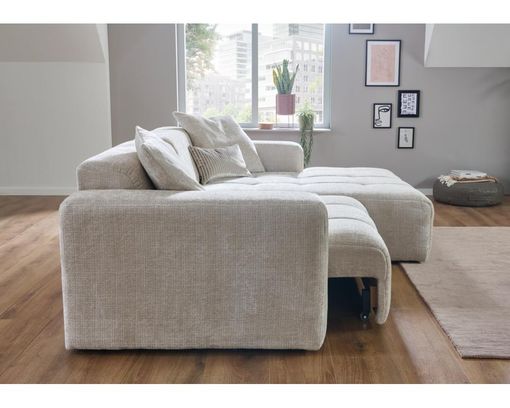 Wohnlandschaft "Isny", leger, mit Sitztiefenverstellung - Cremona 2 beige - 4