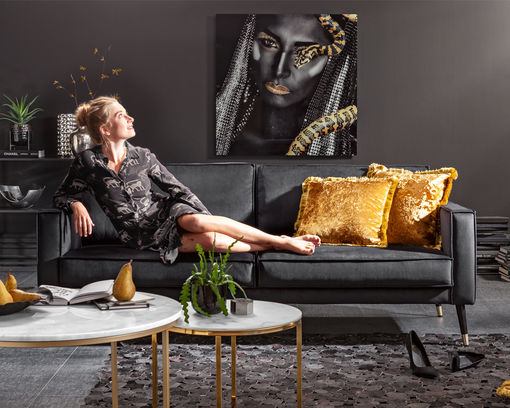 hoorbaar domesticeren Woordvoerder 3-er Sofa "Deborah" Samt schwarz in schwarz » Sofas | Möbel Turflon  Online-Shop