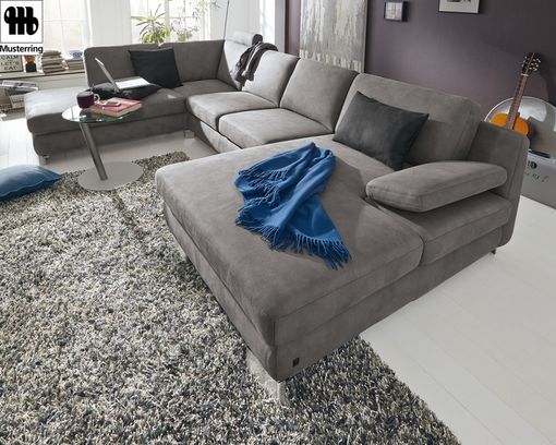 Wohnlandschaft "MR 360" Musterring, legere Polsterung, grau - Stoff Orlando dark-grey - 1