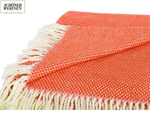 SCHÖNER WOHNEN Decke mit Fransen Outdoor, orange in Tomato » Auflagen und  Kissen | Möbel Turflon Online-Shop | Baumwolldecken