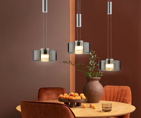 LED-Pendelleuchte "Lavin", 3-flammig - Silber - 1