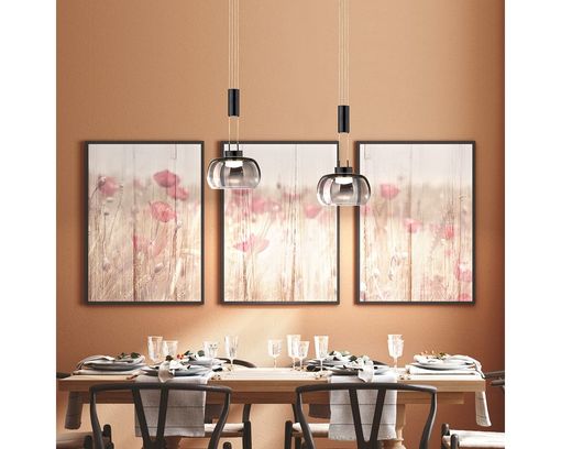 LED-Pendelleuchte "Arosa", 2-flammig, Rauchglas, stufenlos dimmbar - Schwarz - 2