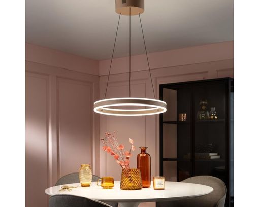 LED-Pendelleuchte "Silvio", mit Farbtemperatur-Steuerung - Sandfarben - 1
