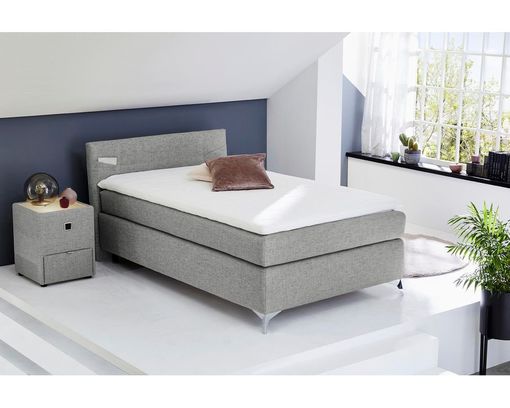 Boxspringbett "Jim" ca. 120x200 cm - Grau - 1