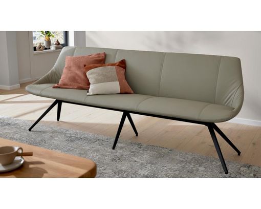 Interliving Bank 5115, Leder, Metallgestell - Braun/Schwarz - 2