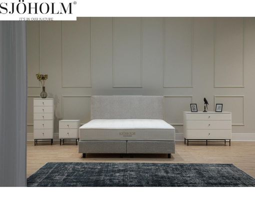Sjöholm Boxspringbett mit Kopfteil Enö, ca. 180 x 200 cm - Stone 60 Light - 1