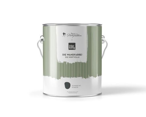 MissPompadour Wandfarbe "Die Wertvolle", Schwarz mit Schiefer / 2,5 L - Schwarz mit Schiefer - 2