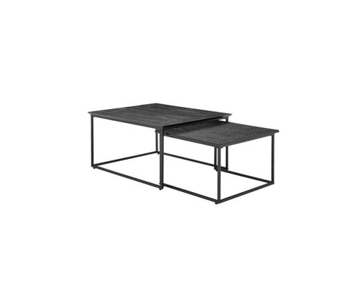 Roomio Couchtisch-Set No. 2001 eckig, aus Mangoholz - Schwarz - 1