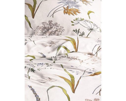 Biber-Bettwäsche-Garnitur mit Blumenmuster, creme - Creme - 3
