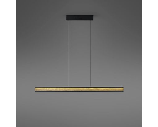 LED-Pendelleuchte "Heloise", Spaltholz/Metall, höhenverstellbar - Schwarz/Braun - 1