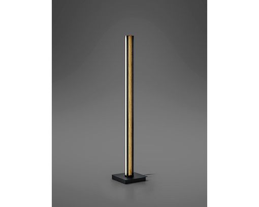 LED-Stehleuchte "Heloise", Spaltholz/Metall - Schwarz/Braun - 1