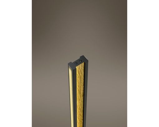 LED-Stehleuchte "Heloise", Spaltholz/Metall - Schwarz/Braun - 3