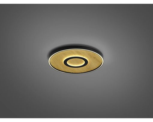 LED-Deckenleuchte "Heloise", Metall/Spaltholz - Braun/Schwarz - 1
