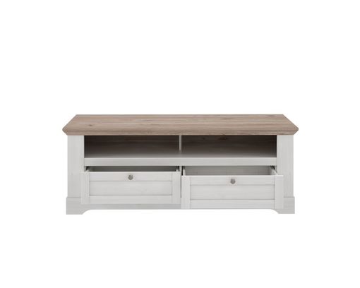 TV-Unterschrank "Fernanda" mit zwei Schubladen - Oak Nelson/Snowy Oak - 4