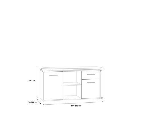 Schreibtisch "Fred", variabel, mit Türen und Schublade - Braun/Weiß - 11