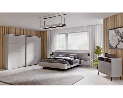 Bettanlage Florenz mit 2 Nachttischen, ca. 180x200 cm - Secret grey - 7